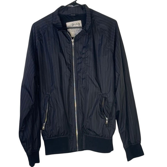 Stussy Black Pinstripe Windbreaker - Picture 1 of 13